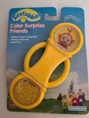 Vintage Teletubbies Color Surprise Friends Rattle Rattling Toy Hasbro 1998.